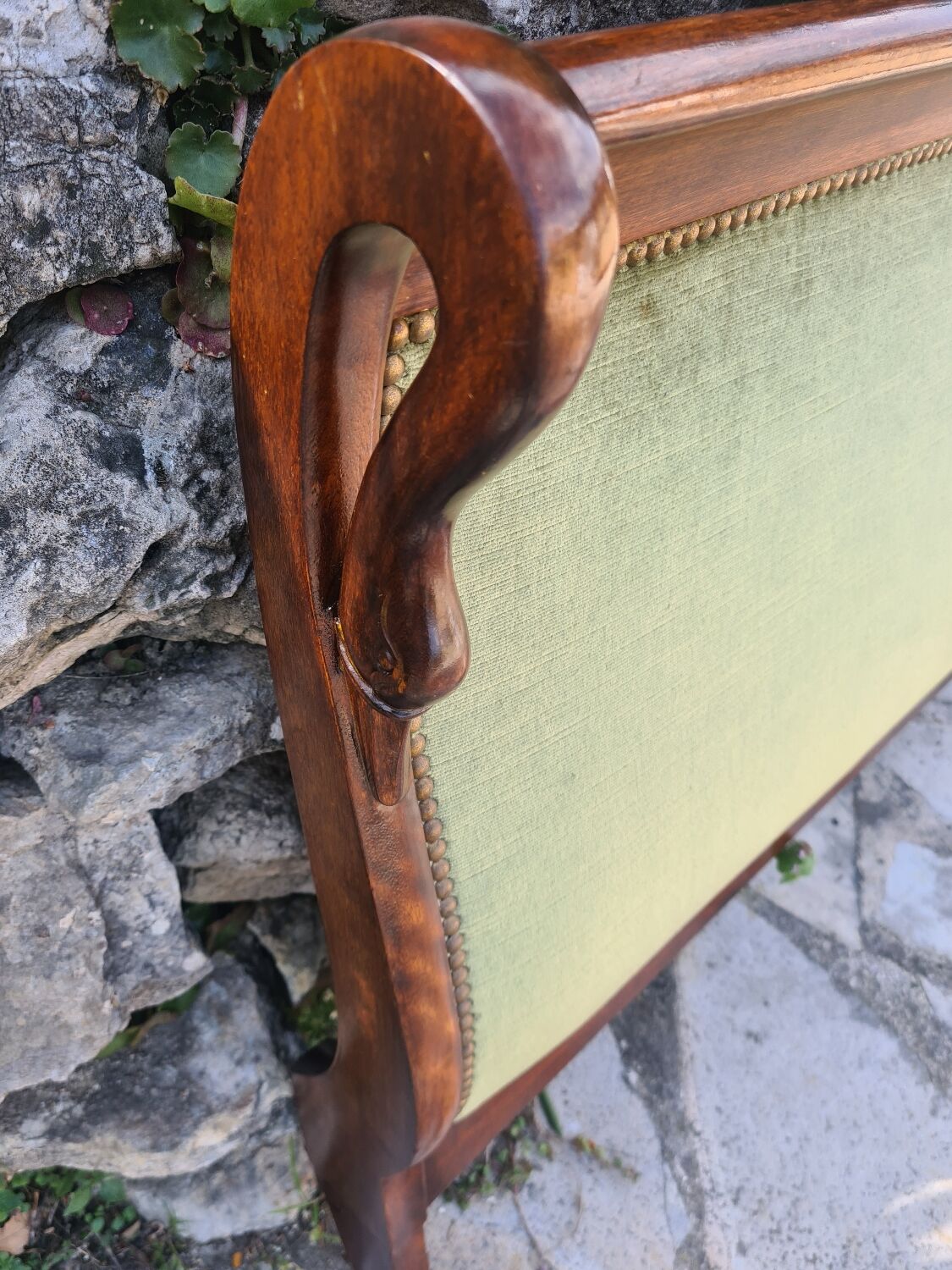 Mahogany empire bed with gooseneck 140x190