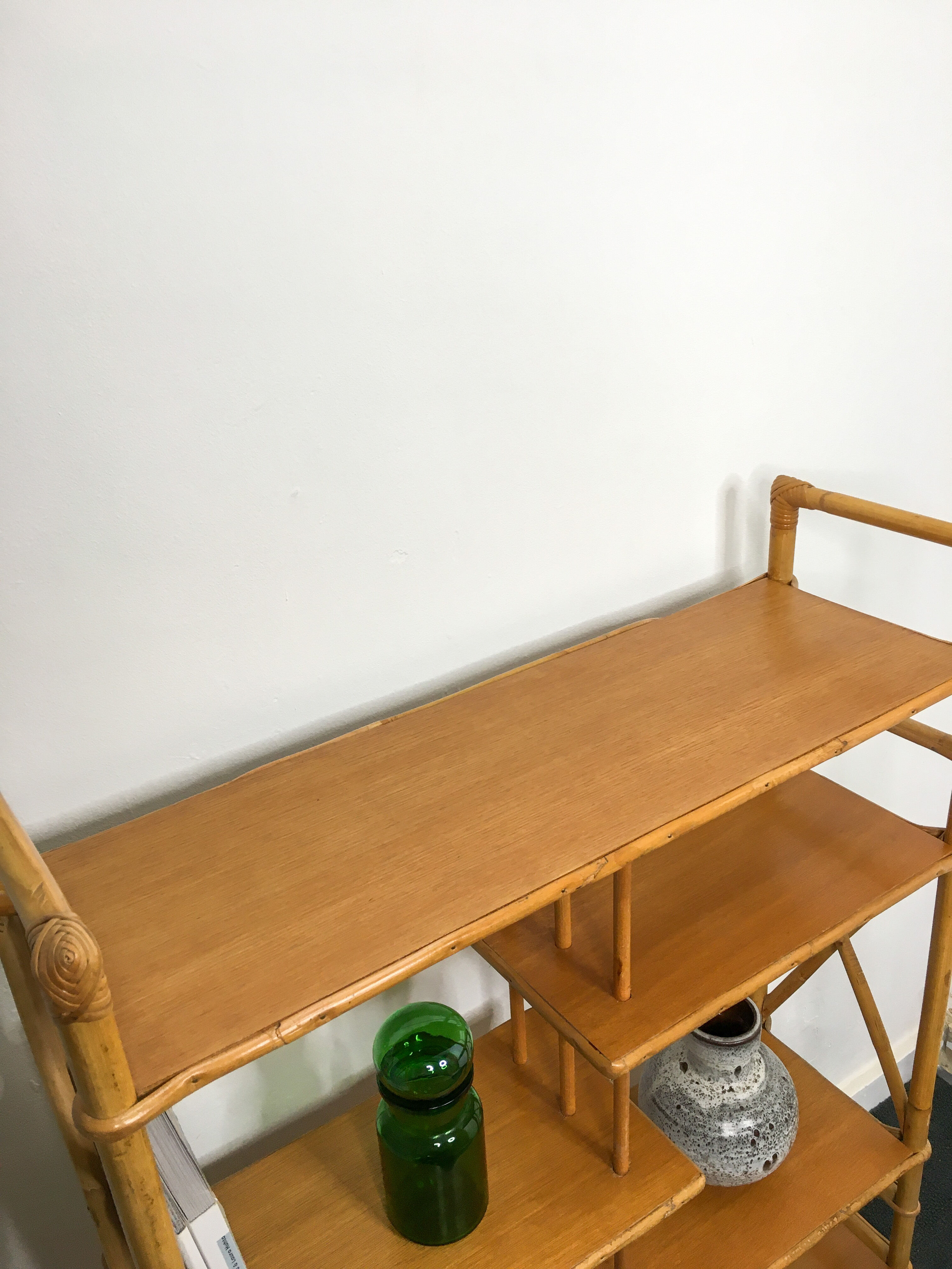 Bamboo and rattan shelf