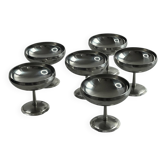Set of 6 stainless steel champagne glasses Letang Rémy