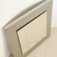 Square mirror on stainless steel base, France 1970s