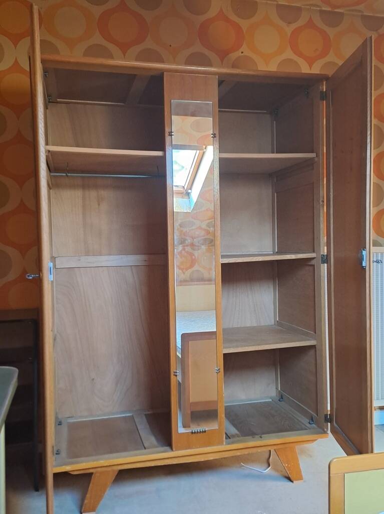 Vintage wooden wardrobe from the 50s