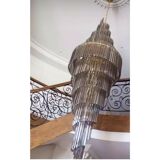 Oversized Contemporary Murano Glass Chandelier, “Quadriedro” Design in Fumé