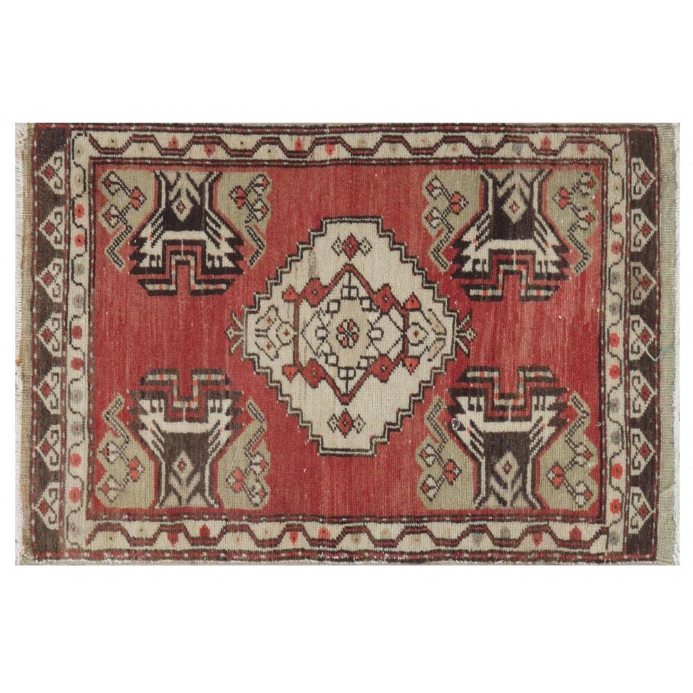 Vintage Small Rug. Handmade Door Mat. Turkish Seat Cover. Entryway Mat. Kitchen Rug