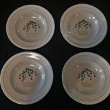 Series of four hollow plates Longwy 50s cherry blossoms