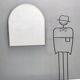 Minimal Shield Shaped Wall Mirror with a Steel Frame, Italy
