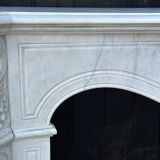 Napoleon III fireplace in Carrara marble, circa 1880