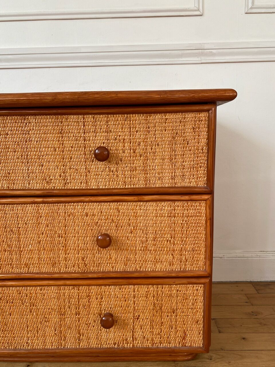 Rattan chest of drawers