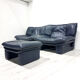 Post modern leather lounge chairs with ottoman by Nicoletti Salotti, Italy 1980s