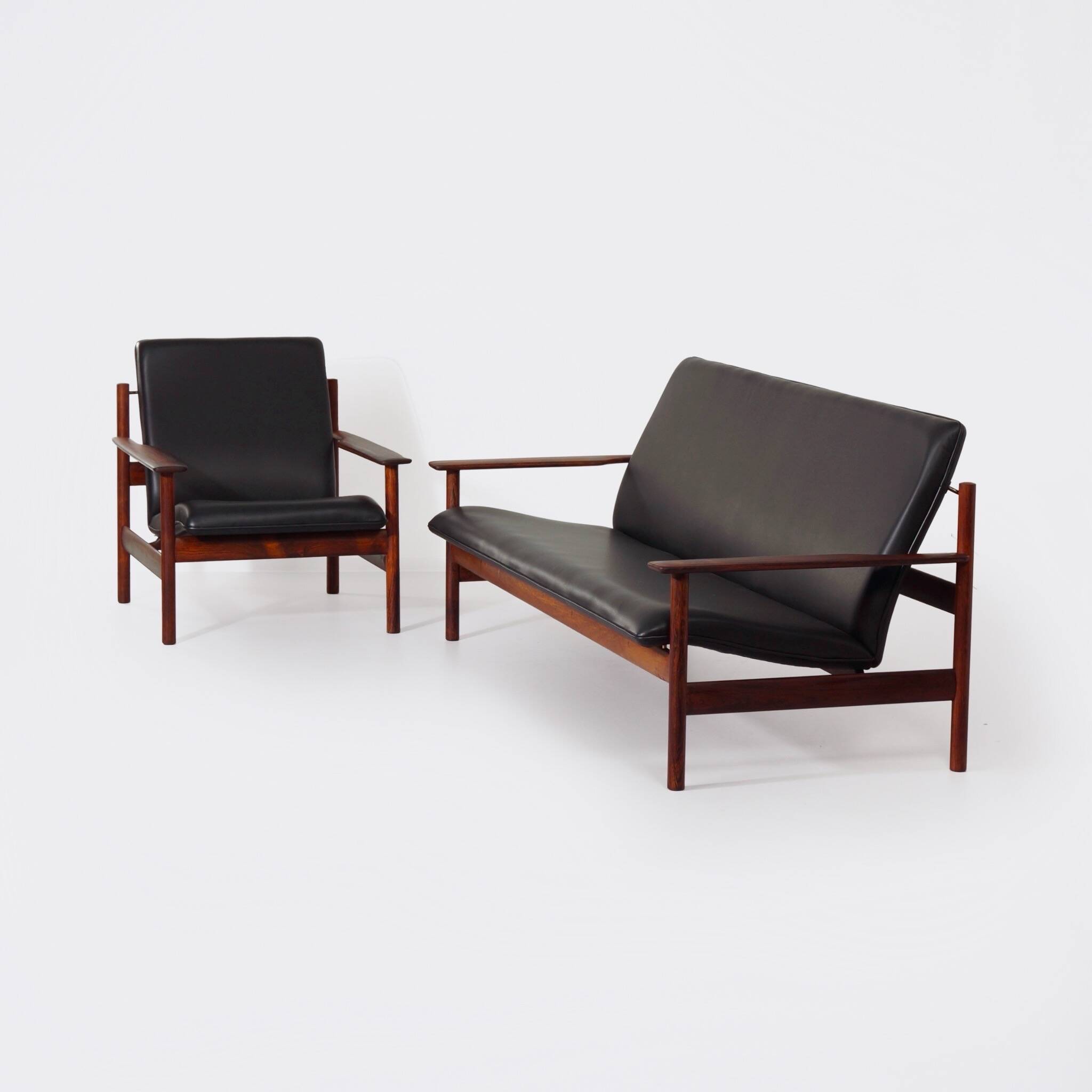 Lounge set by sven ivar dysthe for dokka møbler, 1960s – new black leather
