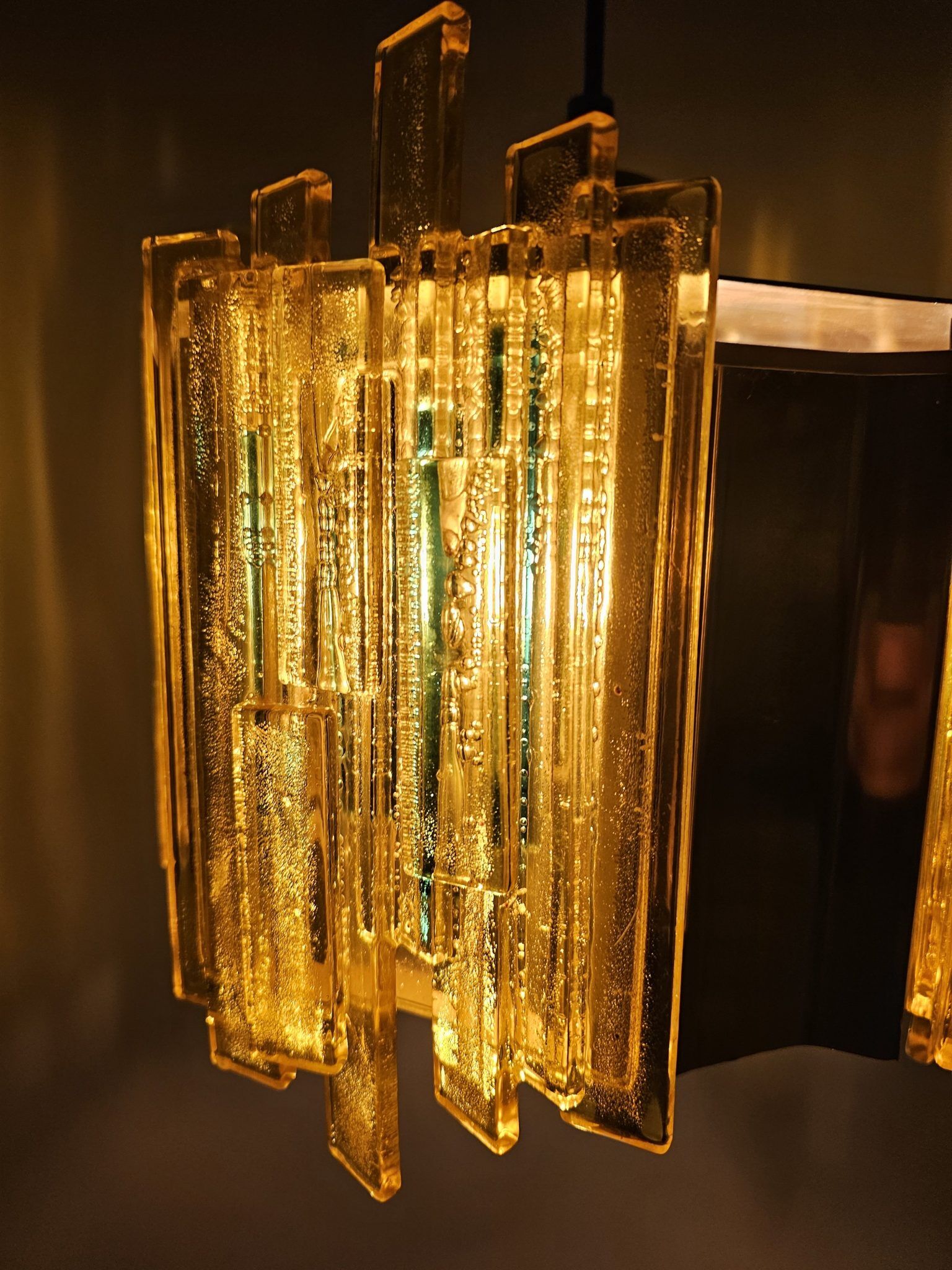 Claus Bolby brass and plastic pendant lamp