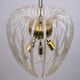 Lustre Venini en verre de Murano et laiton italien, style moderne du milieu du siècle, années 1950