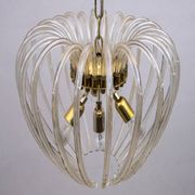 Venini Mid-Century Modern Italian Murano Glass and Brass Chandelier, 1950s