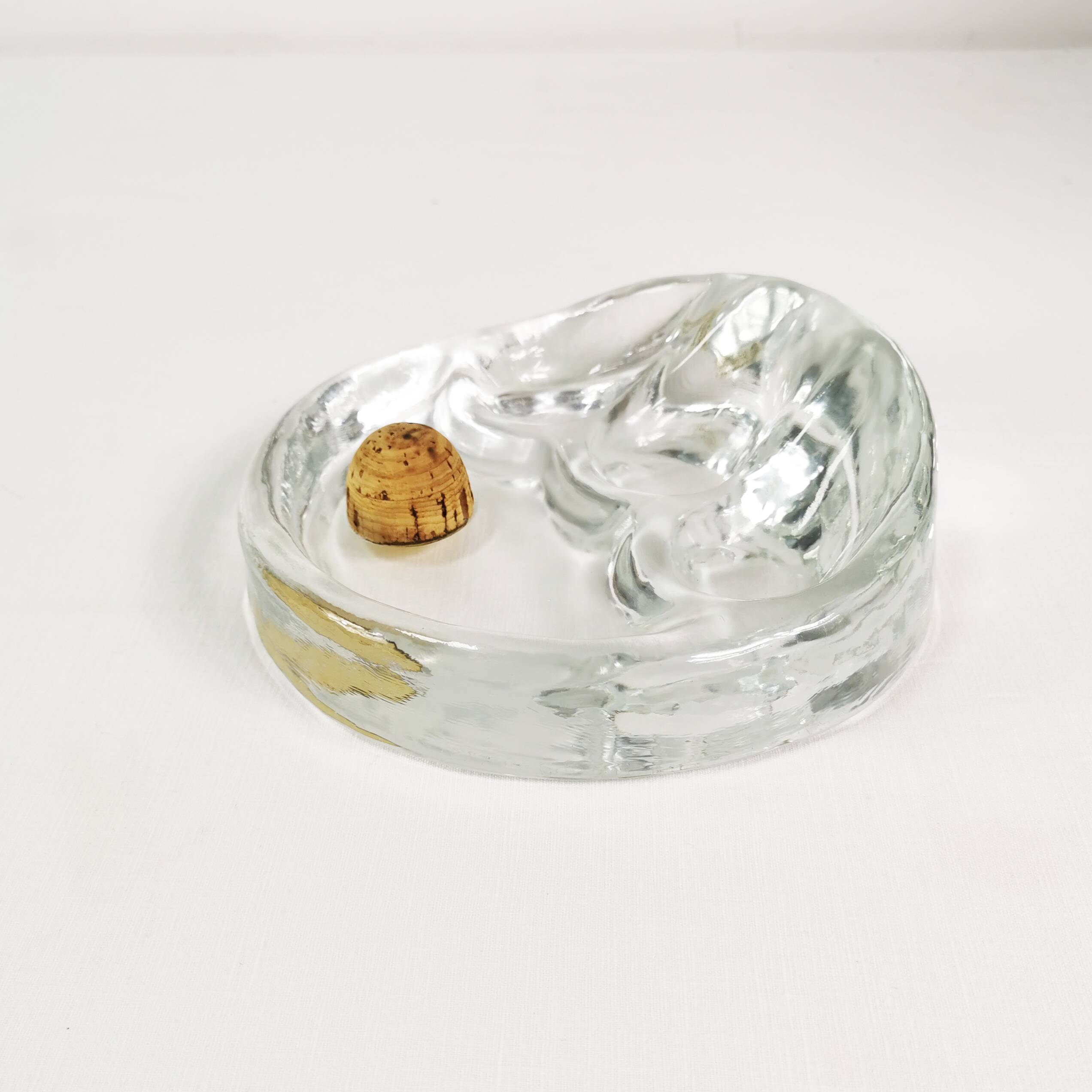 Modernist pipe ashtray, Glasdesign Georgshutte, Germany, 1970s.