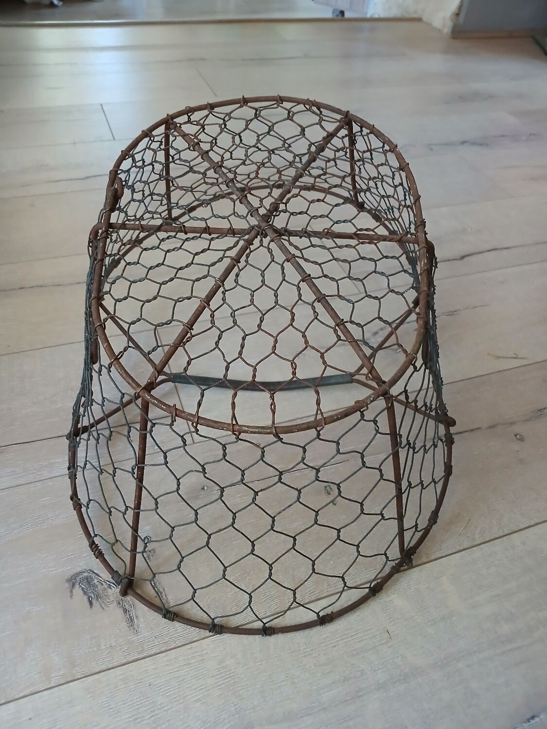 Antique metal basket + wire
