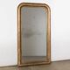 Miroir Louis-Philippe étroit du 19e siècle avec fleurs
