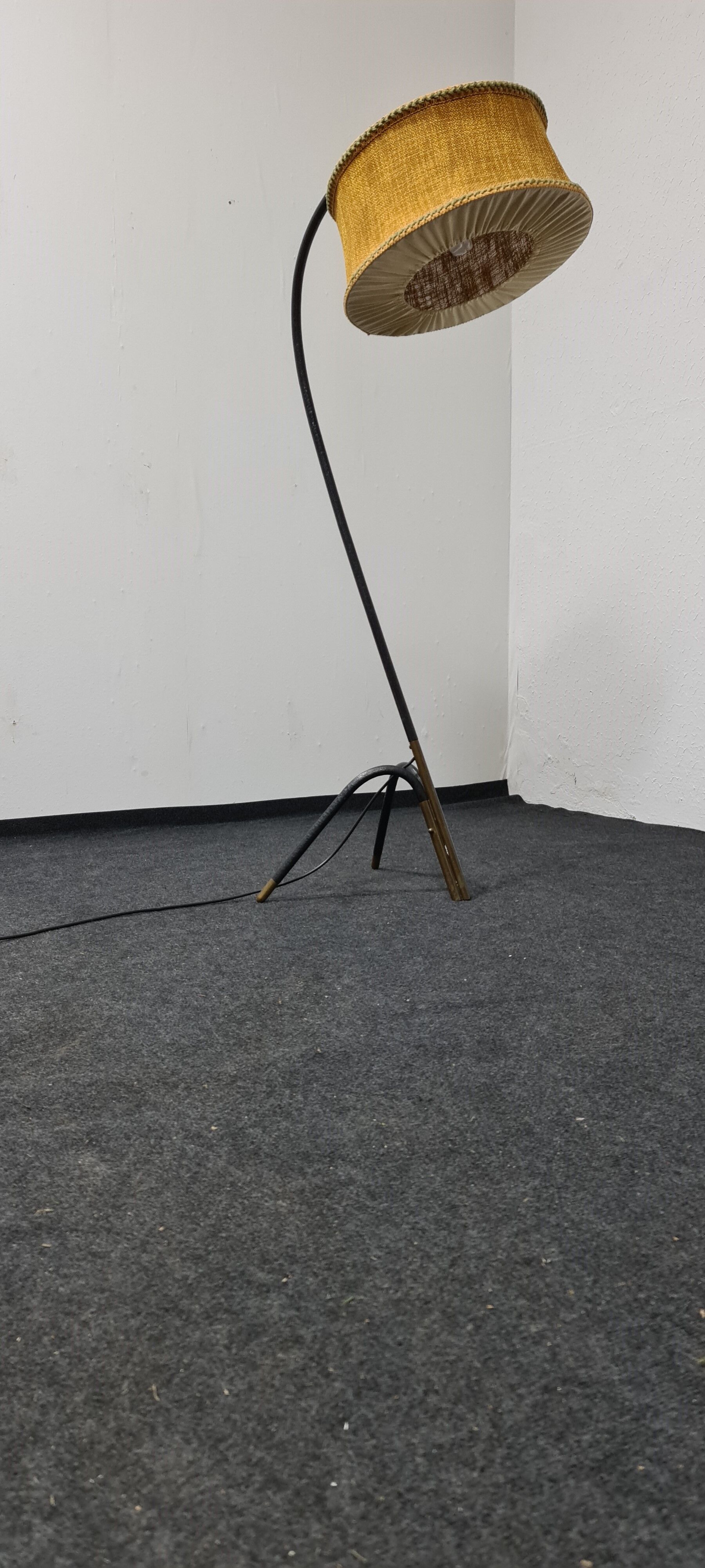 Vintage from the 50s curved floor lamp .