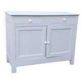 Buffet parisien 2 portes 2 tiroirs gris sarrazin chêne massif