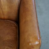 Vintage Armchair Made of Sheepskin Leather