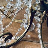 Chandelier with crystal and bronze tassels