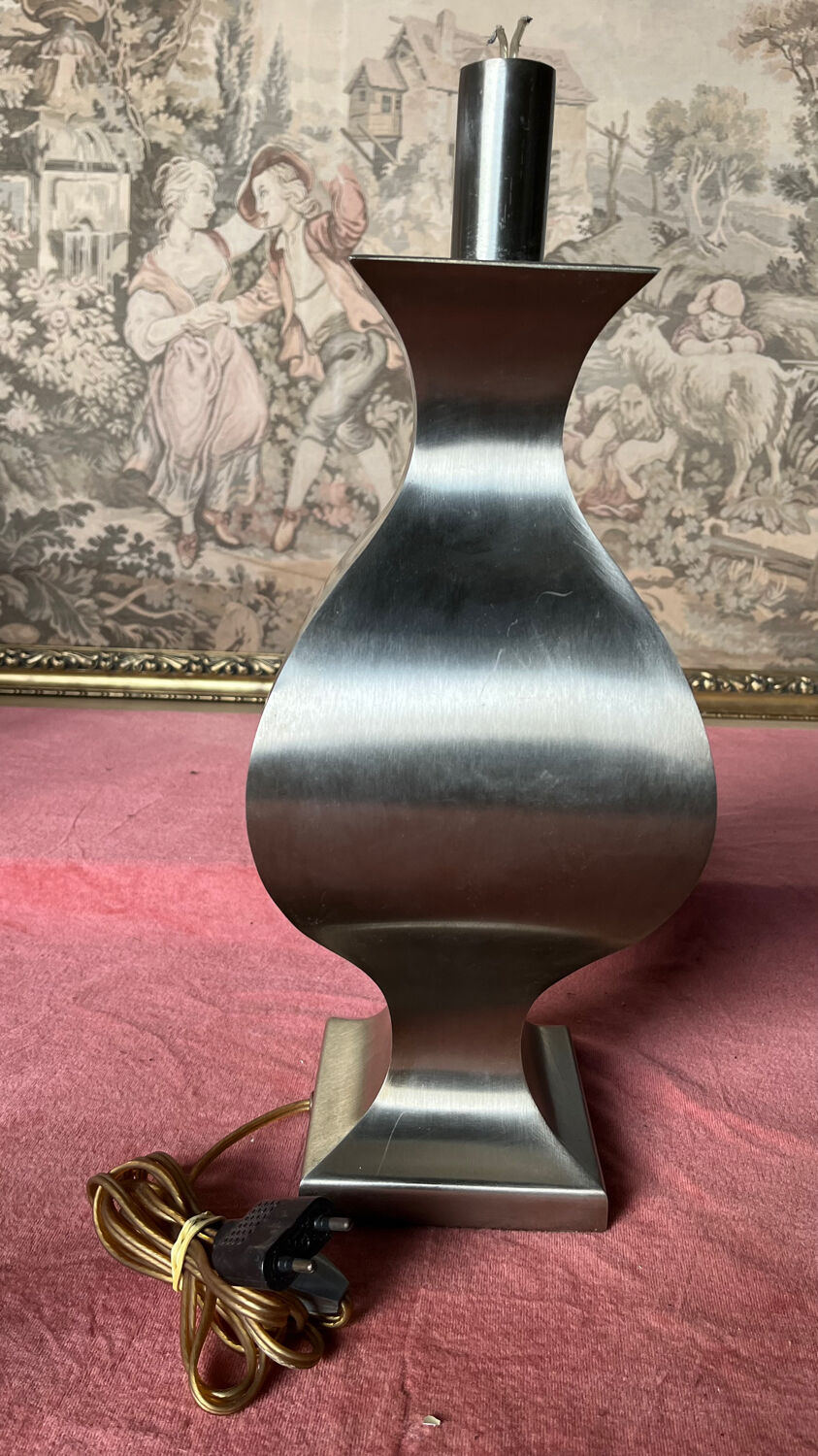 Brushed stainless steel lamp foot 1970