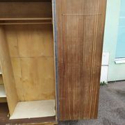 Armoire - penderie - Ancienne - Bois - Tissu Floral - Artisanal
