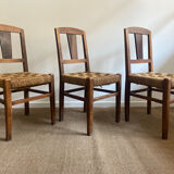 Suite de 6 chaises à corde milieu de siècle 1950