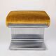 Stainless steel coffee table and stool, by the Roche Bobois design office, 1970
