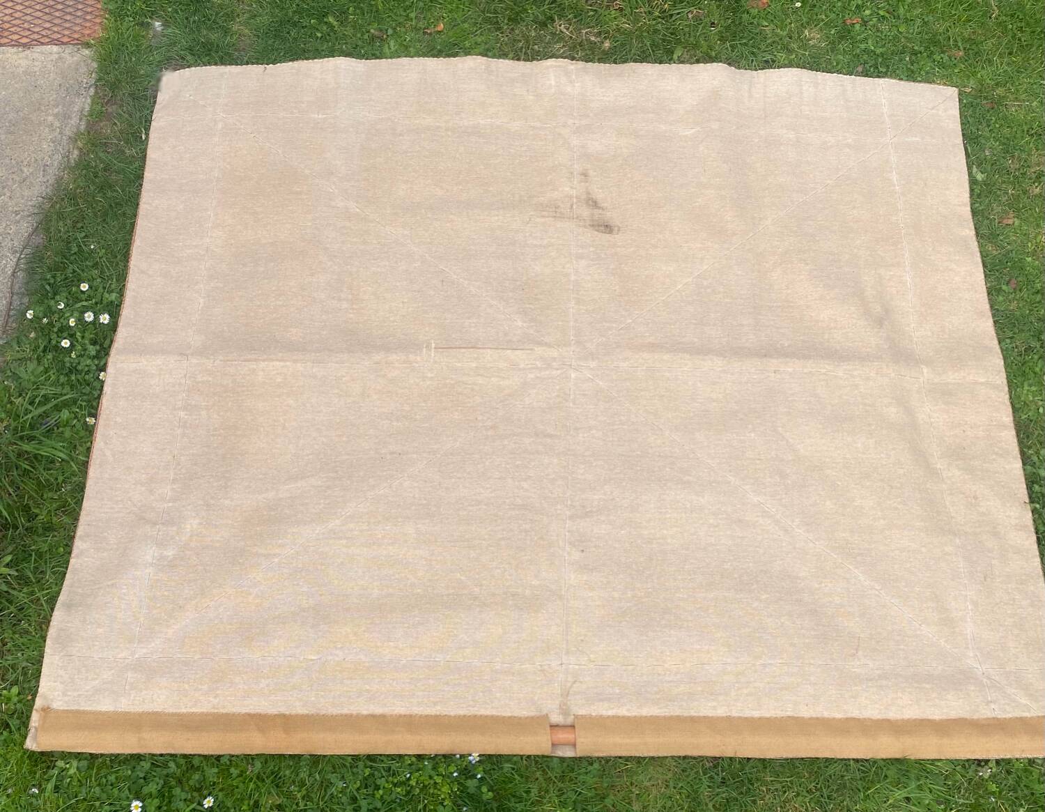 Large Aubusson-style wall tapestry with a musical scene.