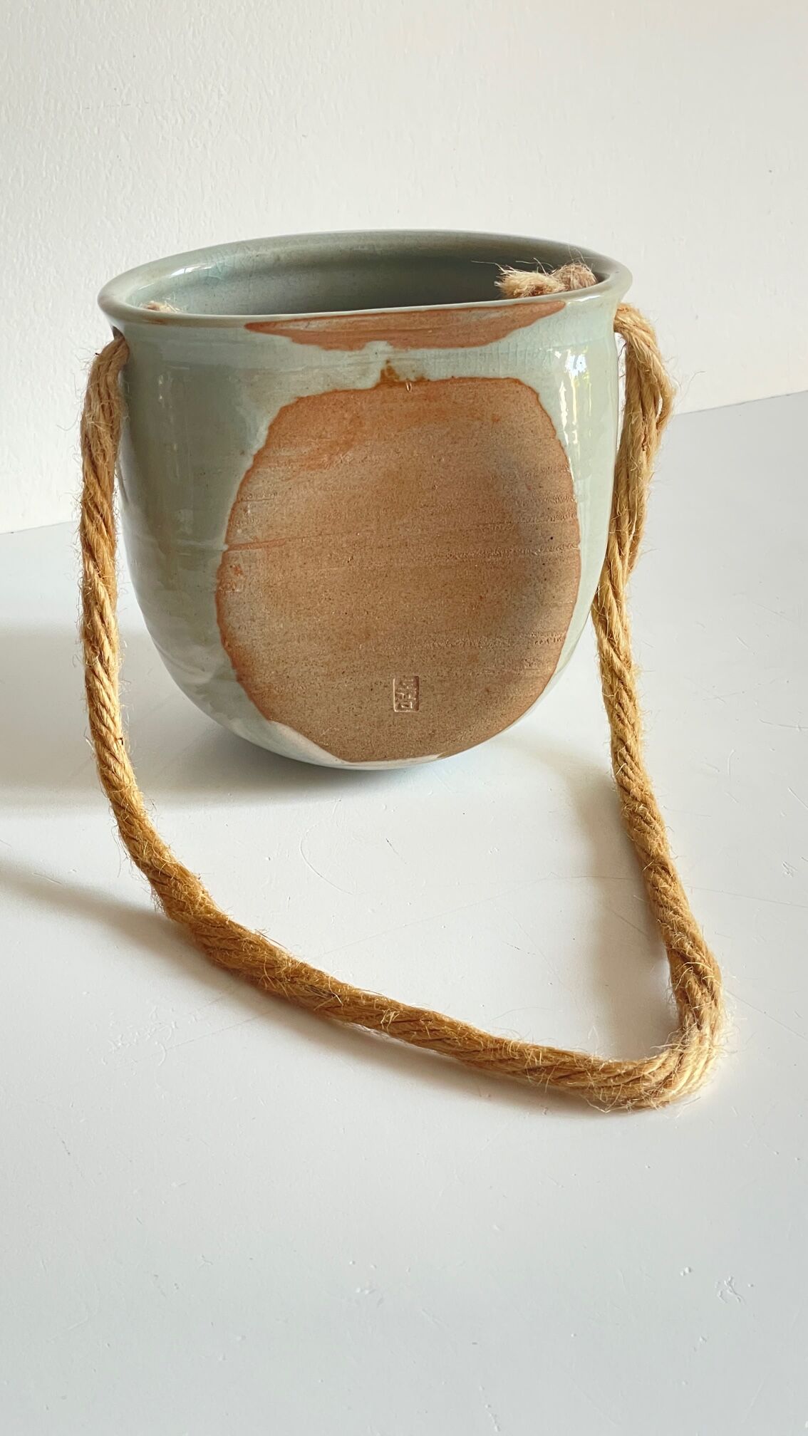 Hanging pot cover ceramic vintage flower