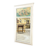 Fireplace Trumeau In White Lacquered Wood, Late 19th Century, Louis XVI Style