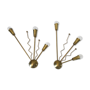 Paire d'appliques laiton