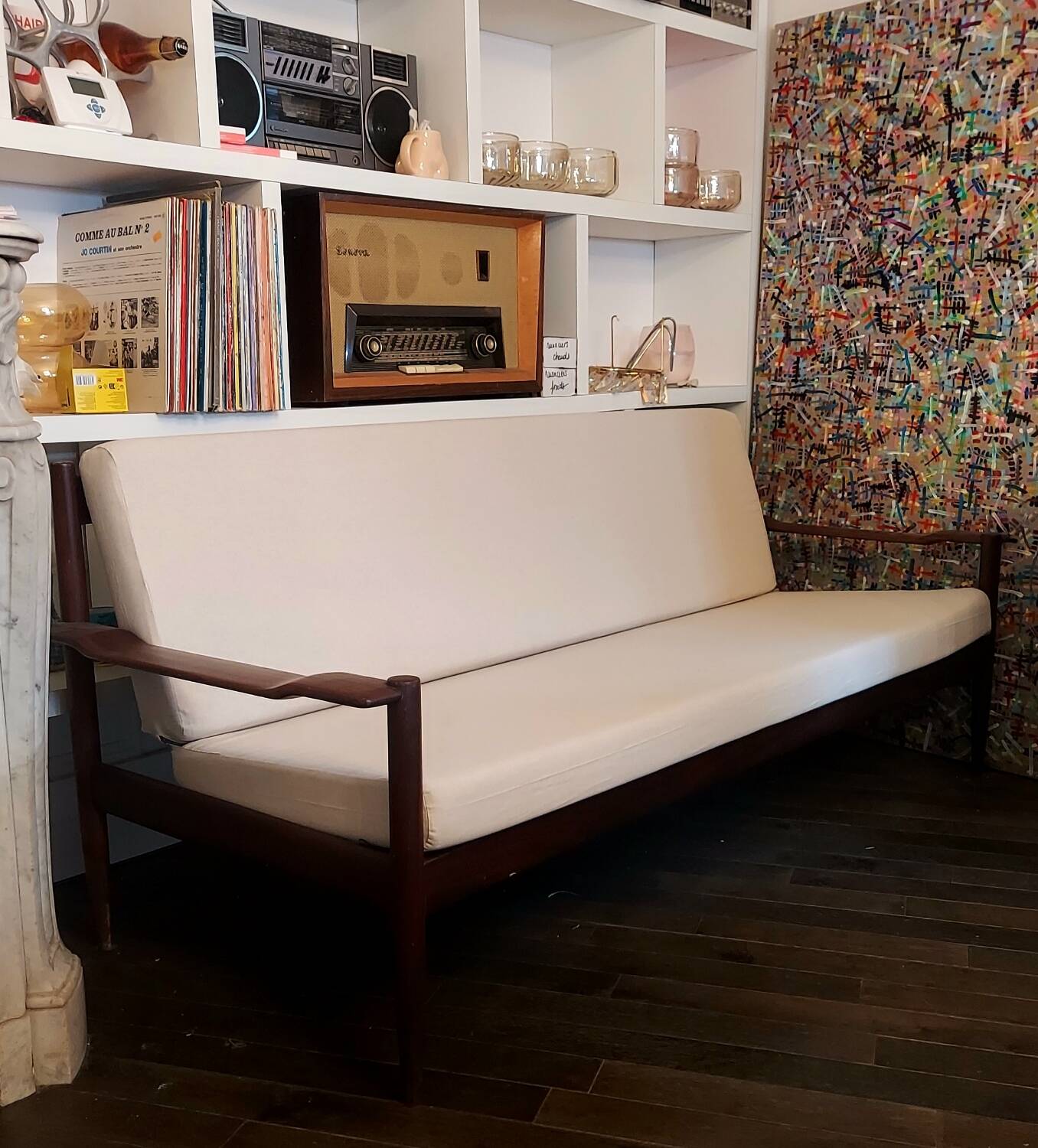Renovated - Scandinavian mid century teak bench Grete Jal style