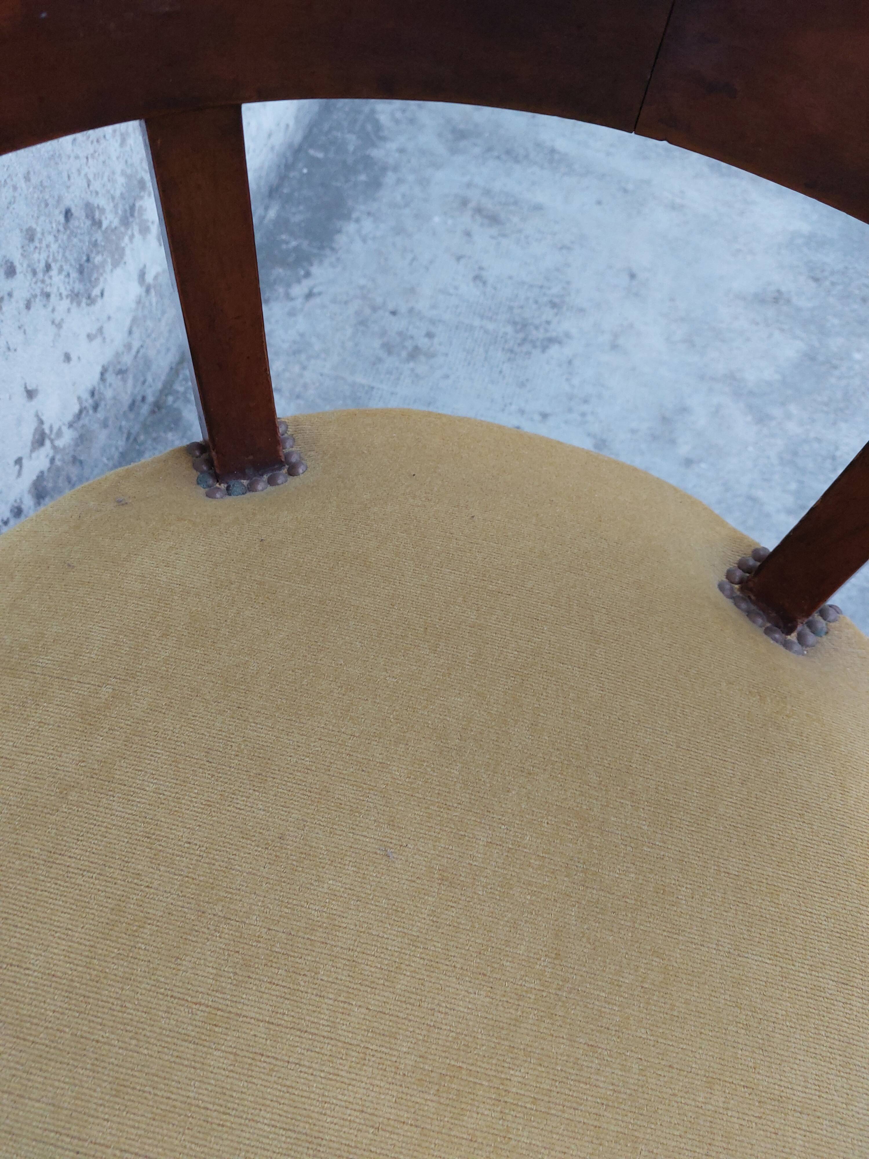 Louis Philippe office armchair in solid walnut