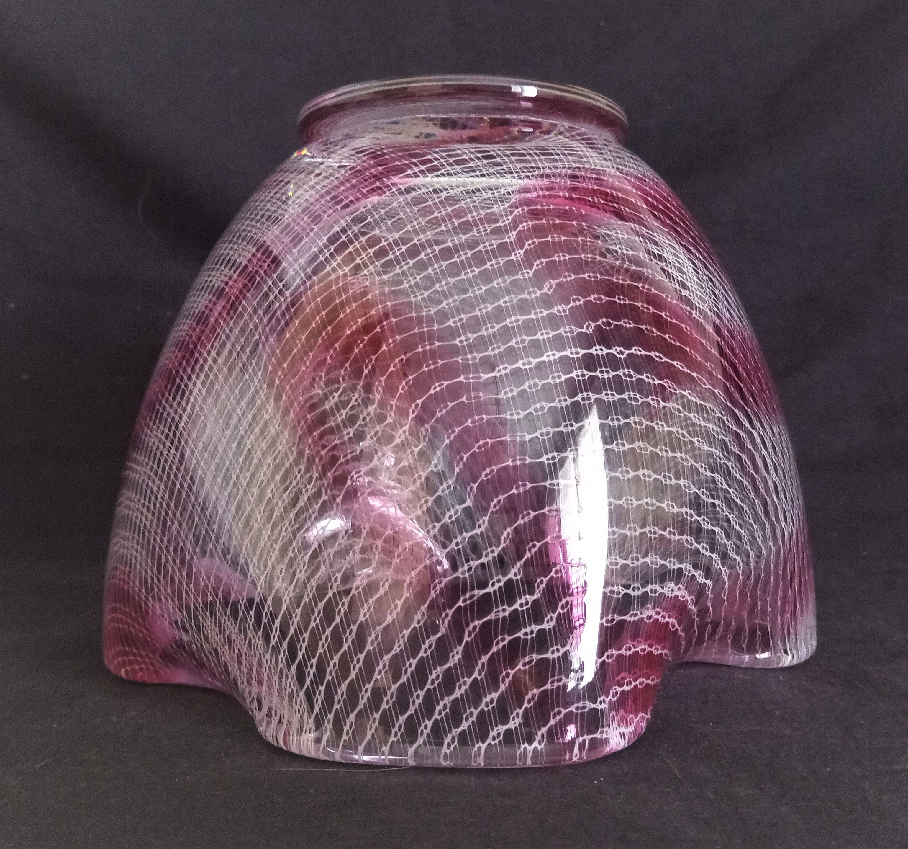 Glass vase with filigree motifs A. D. Copier, Leerdam, Netherlands