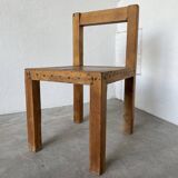 Brutalist pine chair