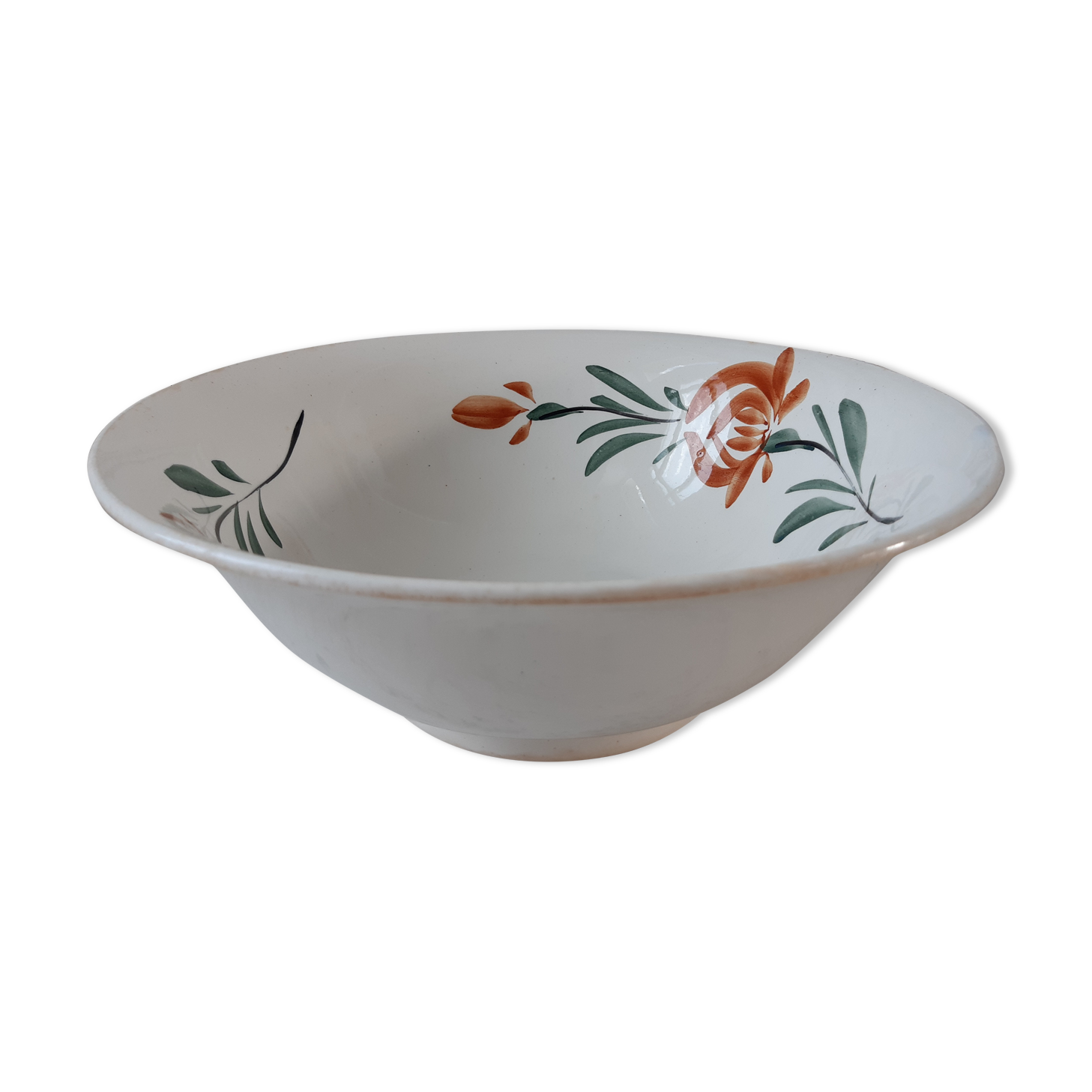 Salad bowl earthenware new Givors years 30-40
