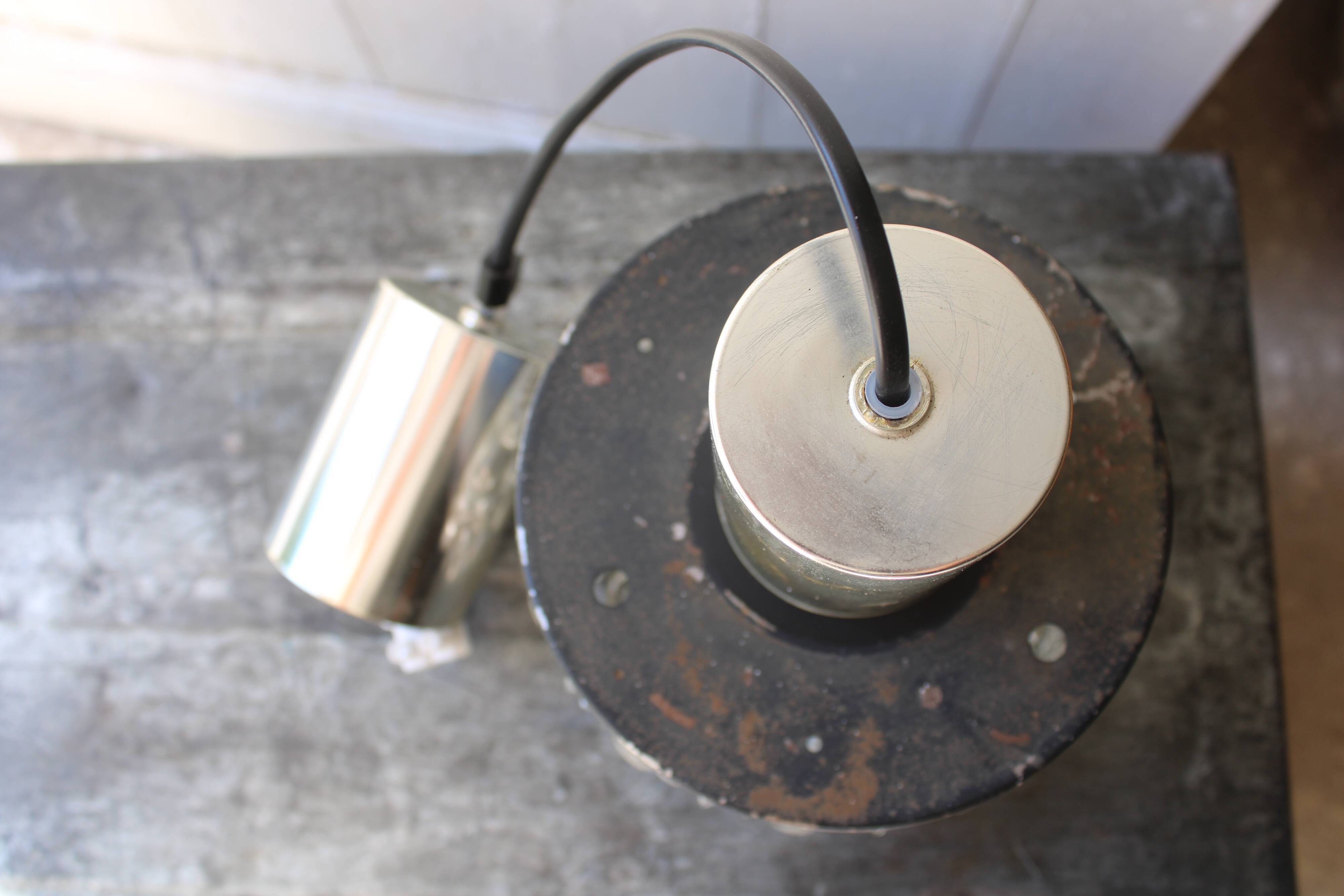 Vintage moulded glass hanging lamp