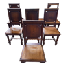 Suite 6 chaises XIXème chêne