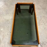 Afra and Tobia Scarpa wood and smoked glass coffee table