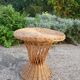 Vintage woven wicker diabolo coffee table