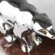 Art Deco Marble and Metal Bear Bookends, France 1930s