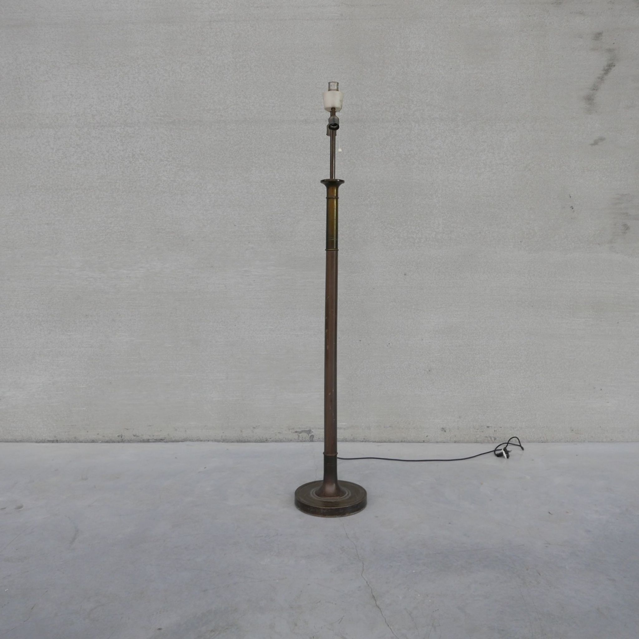 French Mid-Century Brass Floor Lamp