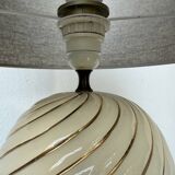 Barbi Ivory and Gold Ceramic Spherical Table Lamp