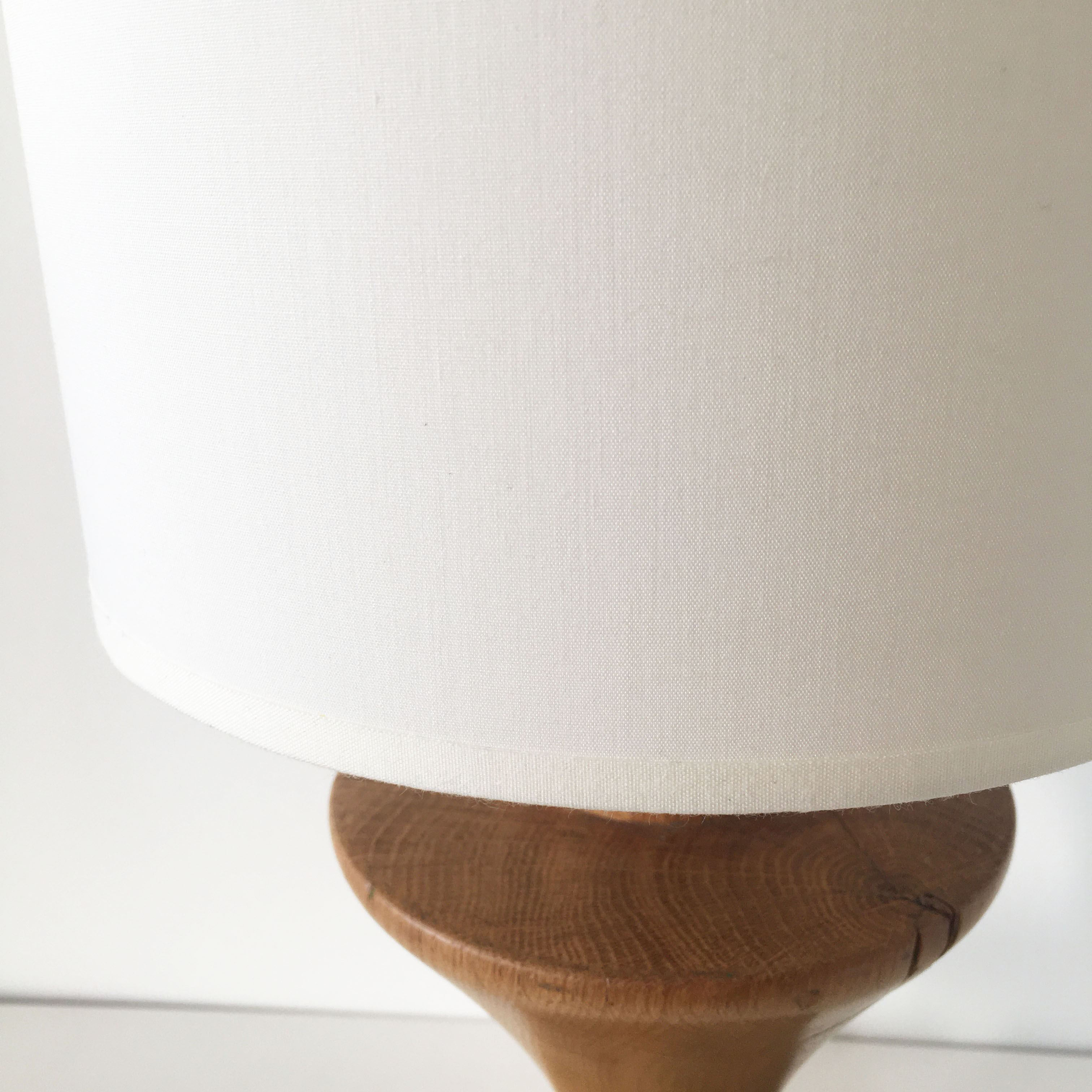 Large vintage turned wooden lamp