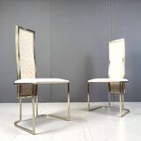 Vintage brass dining chairs by Belgo chrom, 1970s - set of 8
