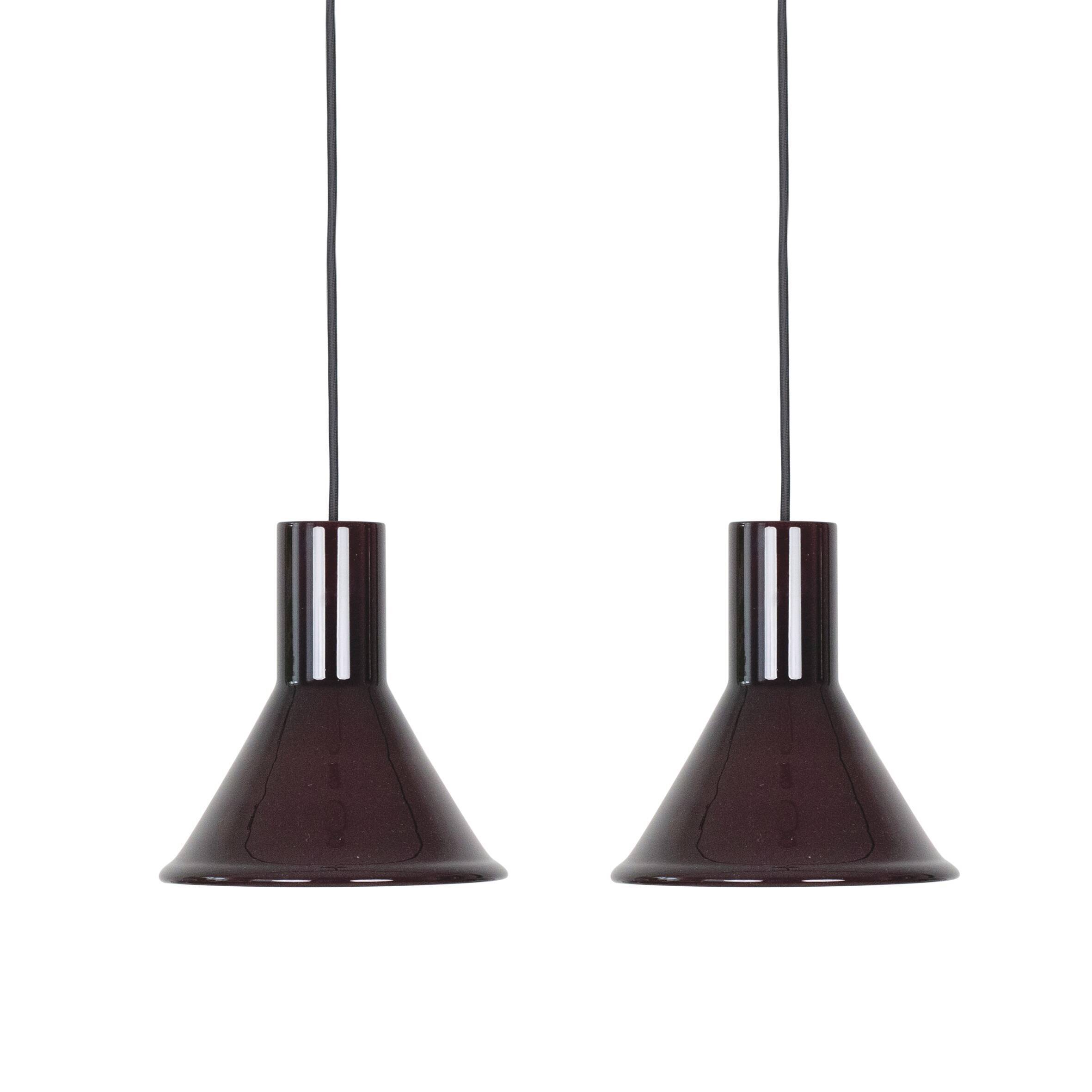 Pair of 2 Danish vintage lamps PT by Michael Bang for Holmegaard, 1970s