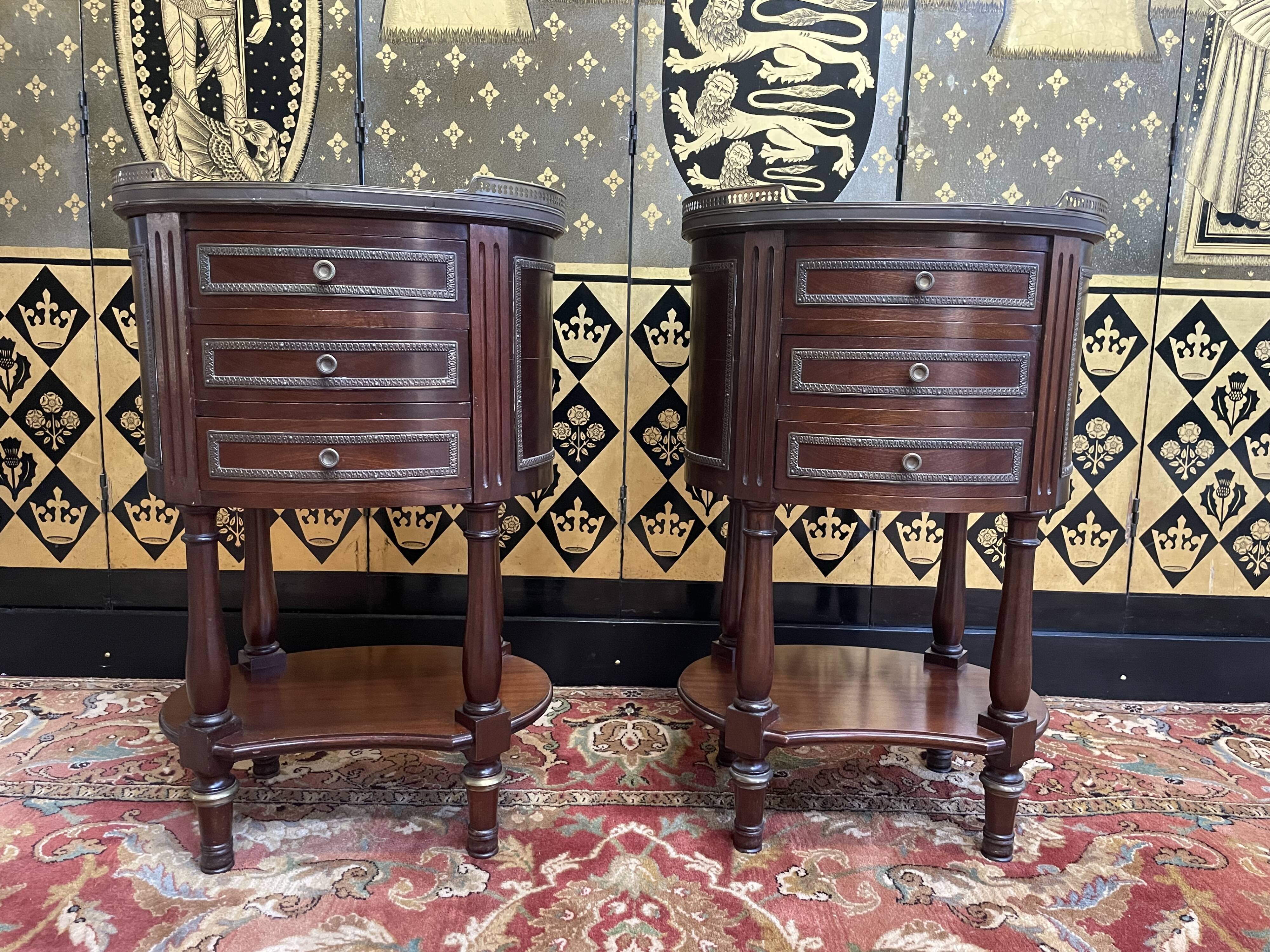 Pair of Louis XVI style bedside tables