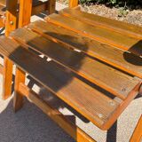 Pair of vintage wooden folding armchairs