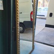 LARGE GOLDEN BEVELLED MIRROR WITH HEAD REF JE