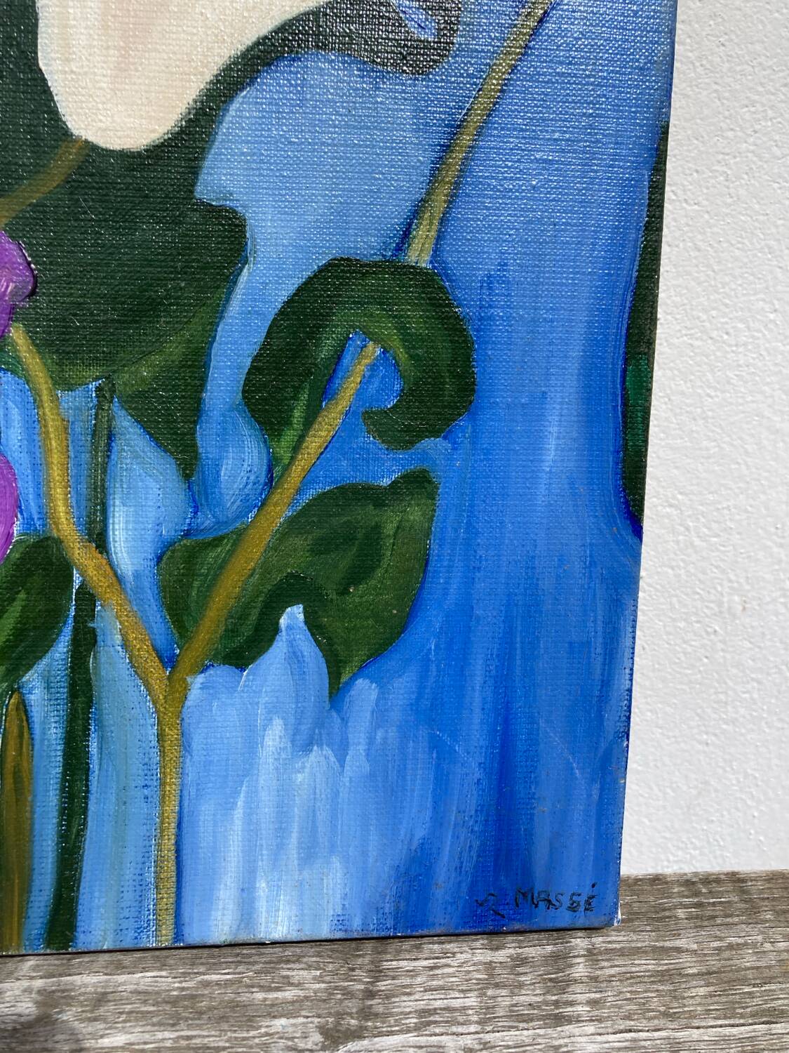 Painting, oil on canvas flowers
